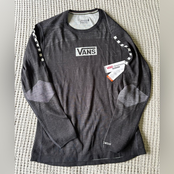 NWT Smartwool/Vans Black Long Sleeve Men's Merino Shirt Baselayer - Picture 1 of 6